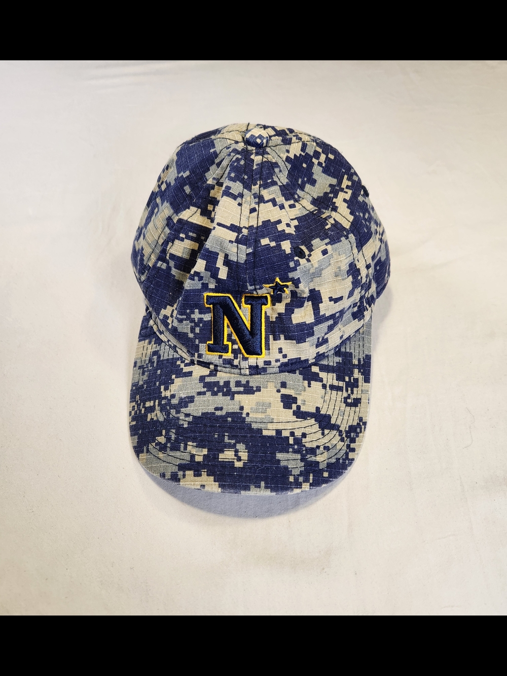 The Game Navy Midshipmen Camo Hat One Size Blue Beige US Naval Academy